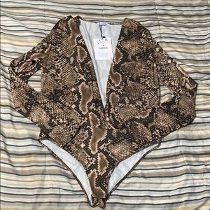 Zara Snake V-neck bodysuit